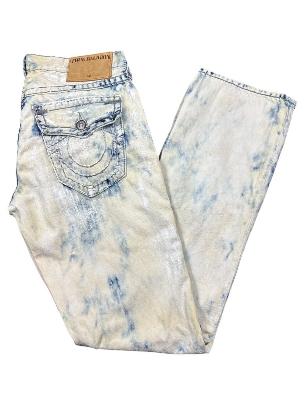 True Religion Y2K Ricky Relaxed Straight Bleached Wash Jeans